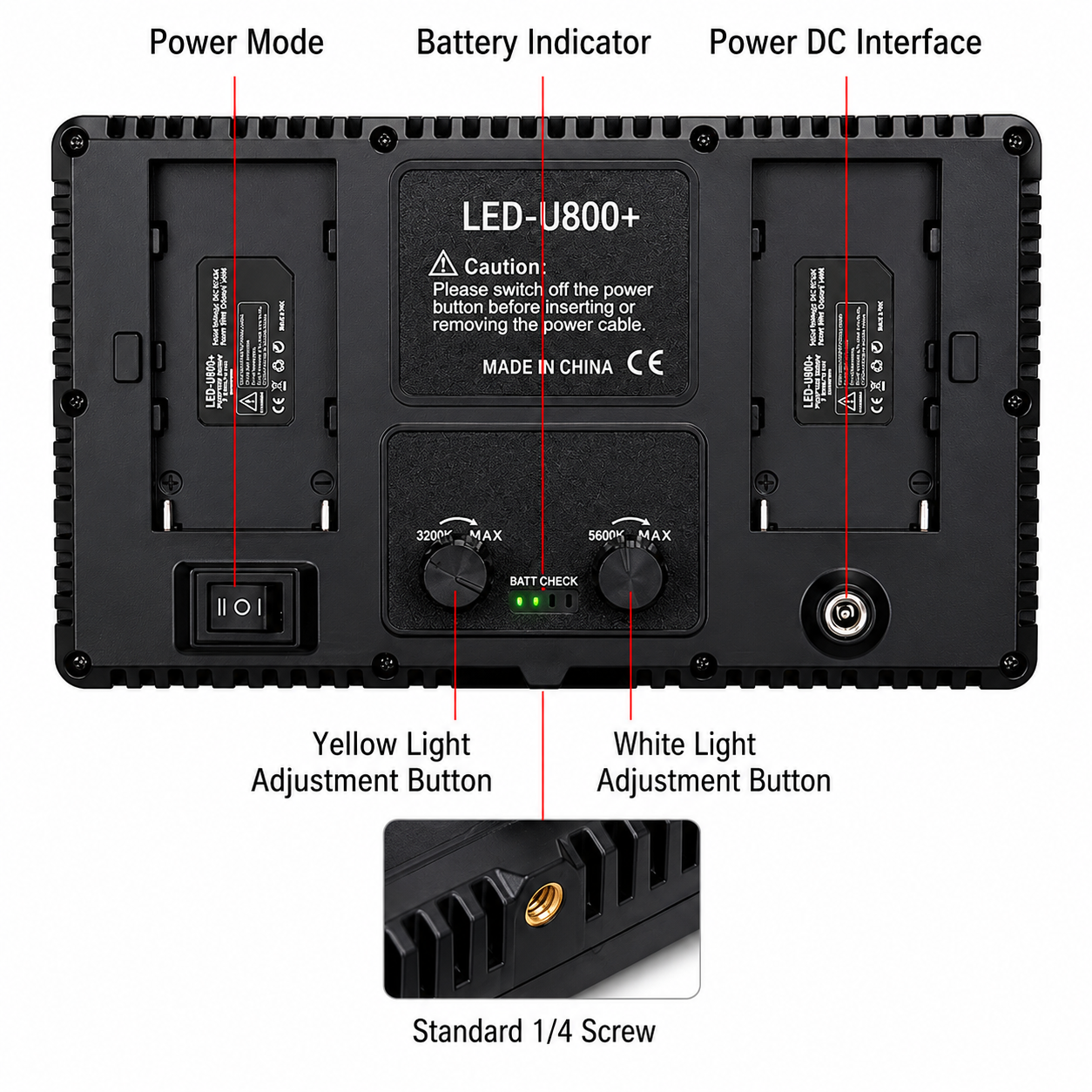 Pro 800 LED Video Light Kit with Tripod & 2 Batteries