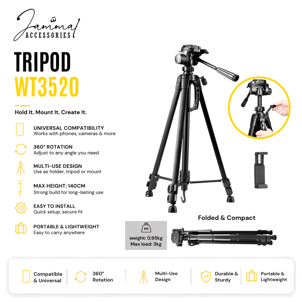 WT3520 PHONE & CAMERA TRIPOD