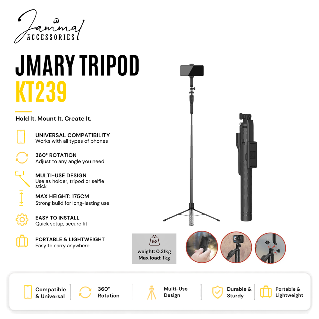 JMARY KT239 SELFIE STICK TRIPOD